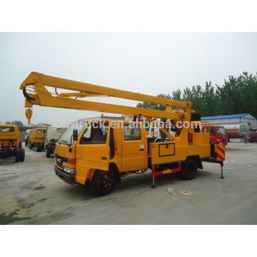 hydraulically operated elevating platform mounted truck